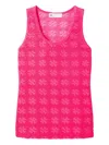 Tory Burch Sleeveless Textured Tank Top In Pink