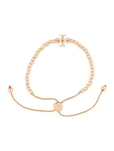 Pre-owned Tory Burch Texture Rope Logo Slider Bracelet W/ Tags, 4.25" In Multicolor