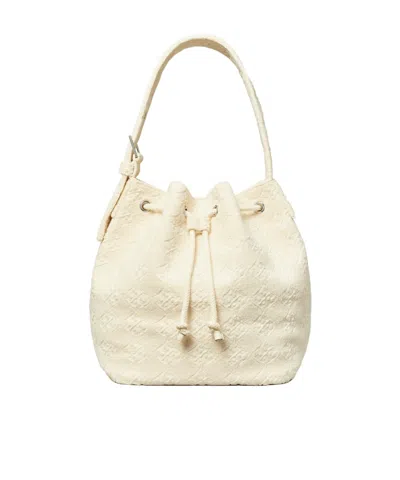 Tory Burch Textured Bucket Bag In Silver