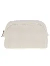 Tory Burch Textured Cotton Blend Clutch With Zip Closure