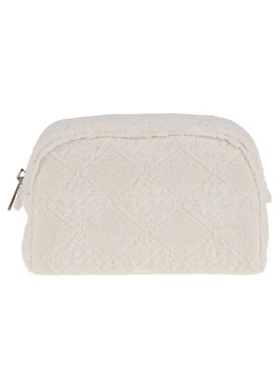 Tory Burch Textured Cotton Blend Clutch With Zip Closure