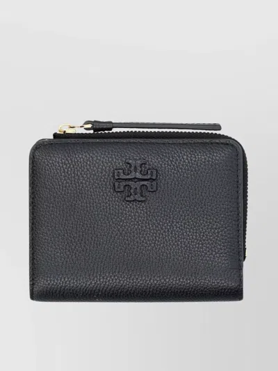 Tory Burch Textured Finish Bi-fold Wallet By Mcgraw In Black