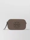 Tory Burch Textured Finish Crossbody Bags With Adjustable Strap And Tassel Detail In Gray