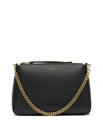Tory Burch Textured Leather Shoulder Bag In Black