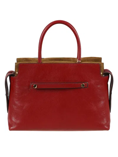 Tory Burch Textured Mercer Tote In Ruby