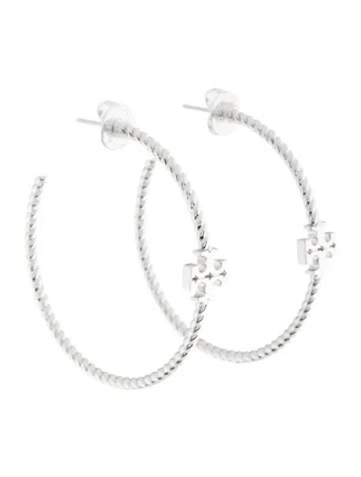Pre-owned Tory Burch Textured Rope Hoop Earrings In Multicolor