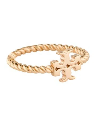 Pre-owned Tory Burch Textured Rope Ring In Multi