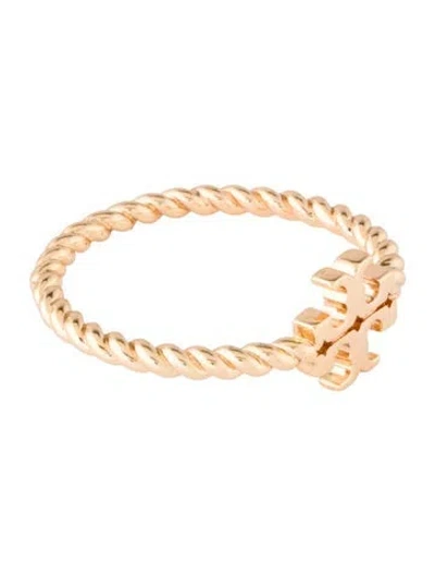 Pre-owned Tory Burch Textured Rope Ring In Multicolor