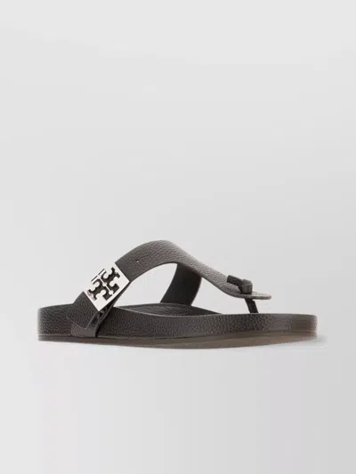 Tory Burch Textured Strap Open Toe Flat Sole Sandals