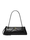 Tory Burch The Diamond Quilt E/w Shoulder Bag In Black  