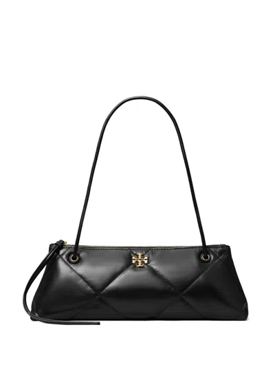 Tory Burch The Diamond Quilt E/w Shoulder Bag In Black  