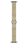 Tory Burch The Eleanor 20mm Apple Watch® Bracelet Watchband In 2 Tone Silver & Gold