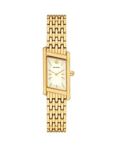 TORY BURCH THE ELEANOR ANGLED TWO-HAND GOLD-TONE STAINLESS STEEL WATCH, 19MM X 37MM