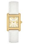 Tory Burch The Eleanor Leather Strap Watch, 25mm X 34mm In Ivory