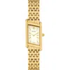 Tory Burch The Eleanor Angled Two-hand Gold-tone Stainless Steel Watch, 19mm X 37mm In Gold