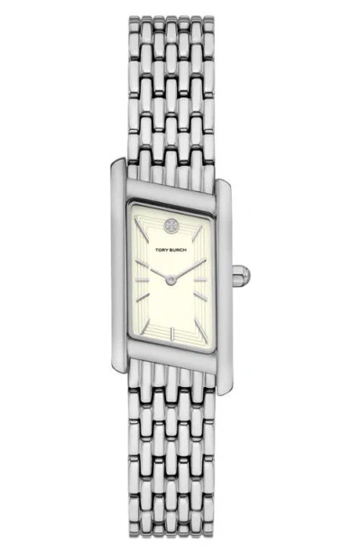 Tory Burch The Eleanor Angled Two-hand Stainless Steel Watch, 19mm X 37mm In Silver