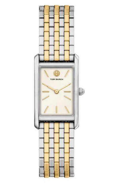 Tory Burch The Eleanor Slim Tank Bracelet Watch, 20mm X 34mm In Two Tone