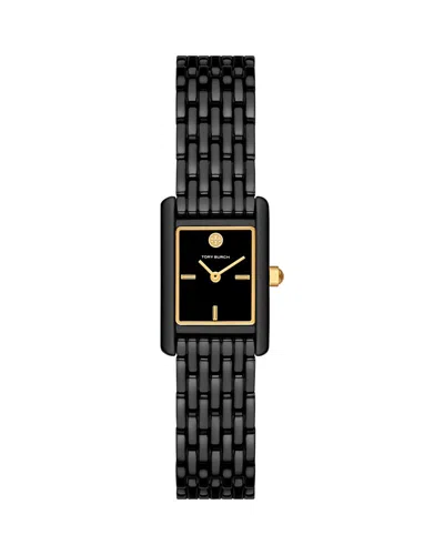 Tory Burch The Eleanor Watch, 19mm X 28mm In Black/black