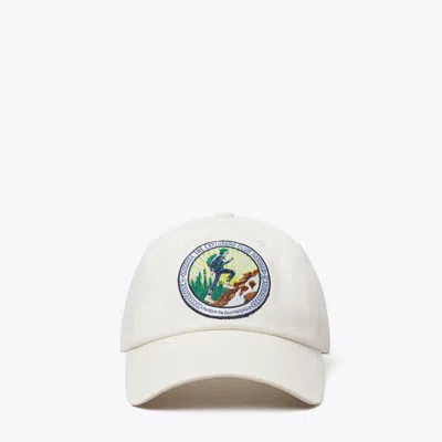 Tory Burch The Explorers Club Baseball Cap In White