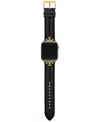 Tory Burch The Kira Black Leather Strap For Apple Watch 38mm-45mm In Black