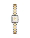 Tory Burch The Kira Square Mini Three Hand Stainless Steel Watch, 18mm X 18mm In Gold/two Tone
