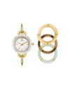 Tory Burch Women's The Miller Gold-tone Stainless Steel Bangle Bracelet Watch 27mm Set In White/multi