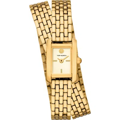 Tory Burch The Mini Eleanor Double Bracelet Watch, 17mm X 25mm In Gold