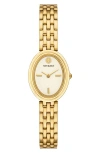 Tory Burch Women's The Oval Gold-tone Stainless Steel Bracelet Watch 22mm In Gold