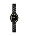 Tory Burch Women's The Oval Black-tone Stainless Steel Bracelet Watch 28mm In Black/black