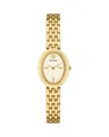 Tory Burch Women's The Oval Gold-tone Stainless Steel Bracelet Watch 22mm In Cream/gold