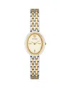 Tory Burch Women's The Oval Two-tone Stainless Steel Bracelet Watch 22mm In Cream/multi