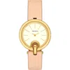 Tory Burch The Pierced Two Hand Gold Tone Stainless Steel Watch, 36mm In Tan