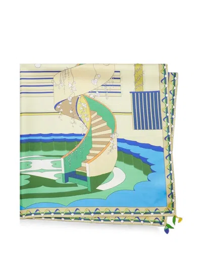 Tory Burch The Pool Silk Scarf In Neutral