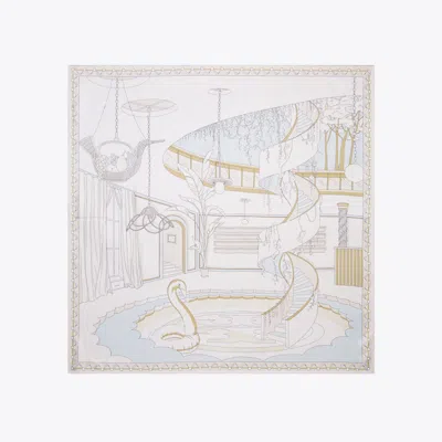 Tory Burch The Pool Silk Square Scarf In White