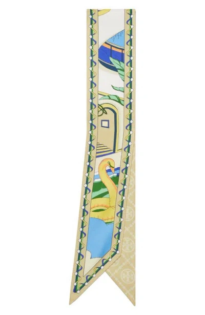 Tory Burch The Pool Skinny Silk Scarf In Multi
