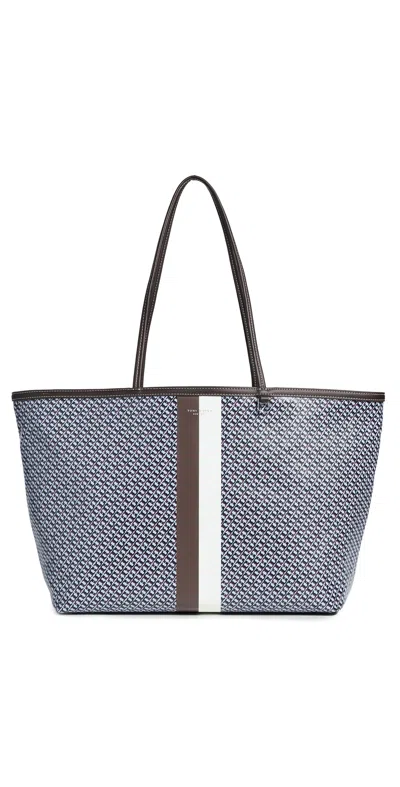 Tory Burch The Racer Tote Blue Printed