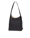 Tory Burch The Romy Small Hobo Bag Is Made Of Soft Hammered Leather In Black
