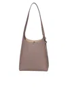 Tory Burch The Romy Small Hobo Bag Is Made Of Soft Hammered Leather In Brown
