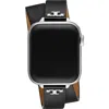 Tory Burch The T Double Wrap Band For Apple Watch, 38-46mm In Black