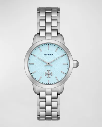 Tory Burch The Tory Bracelet Watch In Blue/silver