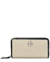 Tory Burch Thea Canvas Zip Continental Wallet In Brown