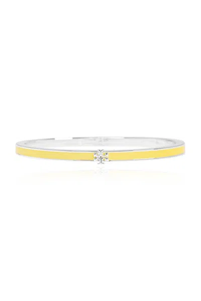 Tory Burch Thin Kira Enamel Bracelet In Gold