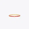 Tory Burch Thin Kira Enamel Bracelet In Tory Gold/burgundy
