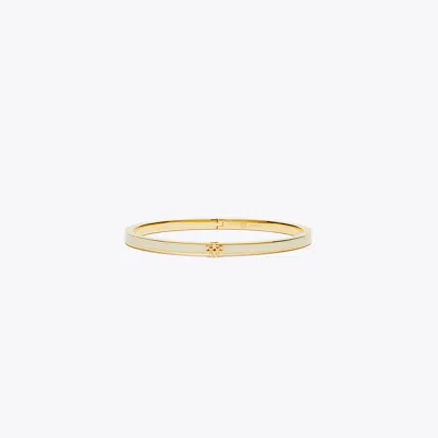 Tory Burch Thin Kira Enamel Bracelet In Tory Gold/new Ivory