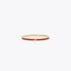 Tory Burch Thin Kira Enamel Bracelet In Tory Gold/tory Red