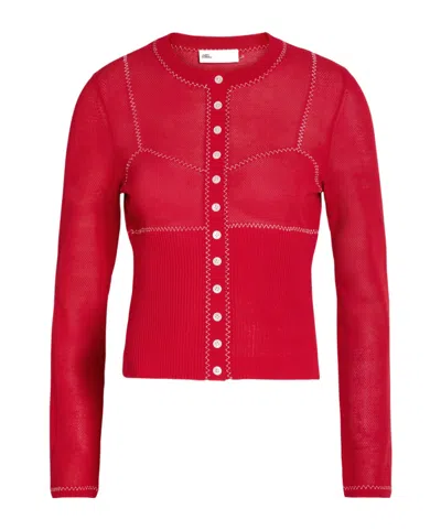 Tory Burch Thin Knit Cardigan In Red