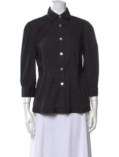 Pre-owned Tory Burch Three-quarter Sleeve Blouse In Black