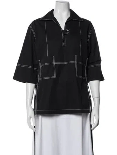Pre-owned Tory Burch Three-quarter Sleeve Sweatshirt In Black