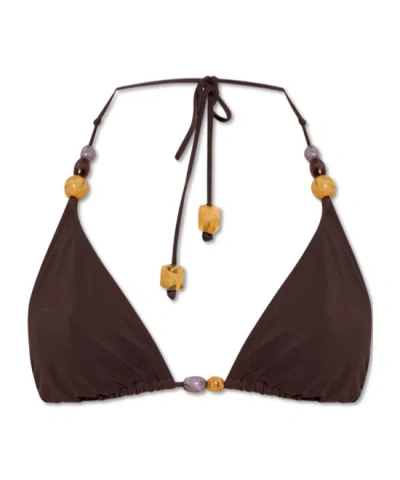 TORY BURCH BEAD-EMBELLISHED BIKINI TOP