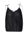 Tory Burch Tie Detailed Gathered Top In Black